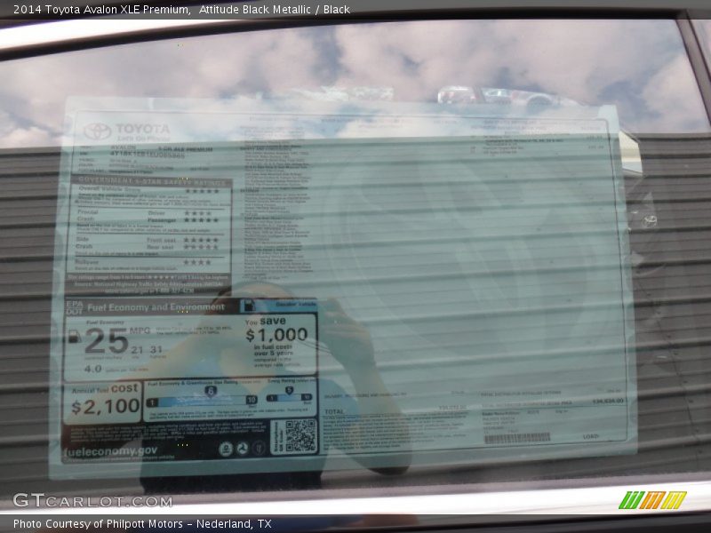 Attitude Black Metallic / Black 2014 Toyota Avalon XLE Premium