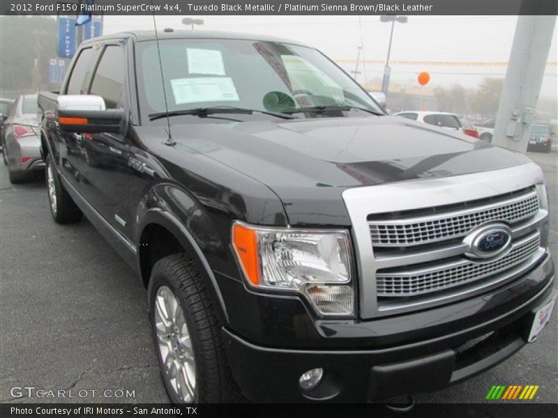 Tuxedo Black Metallic / Platinum Sienna Brown/Black Leather 2012 Ford F150 Platinum SuperCrew 4x4