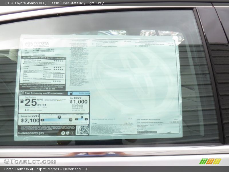 Classic Silver Metallic / Light Gray 2014 Toyota Avalon XLE