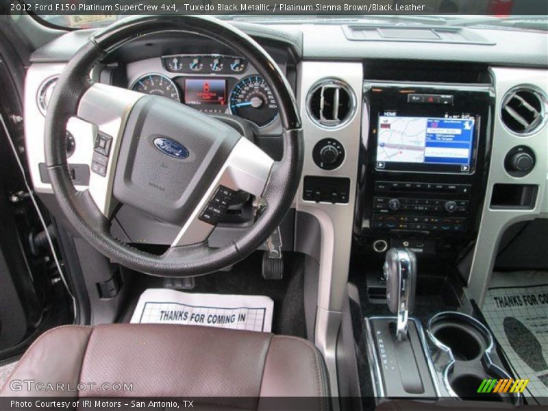 Tuxedo Black Metallic / Platinum Sienna Brown/Black Leather 2012 Ford F150 Platinum SuperCrew 4x4