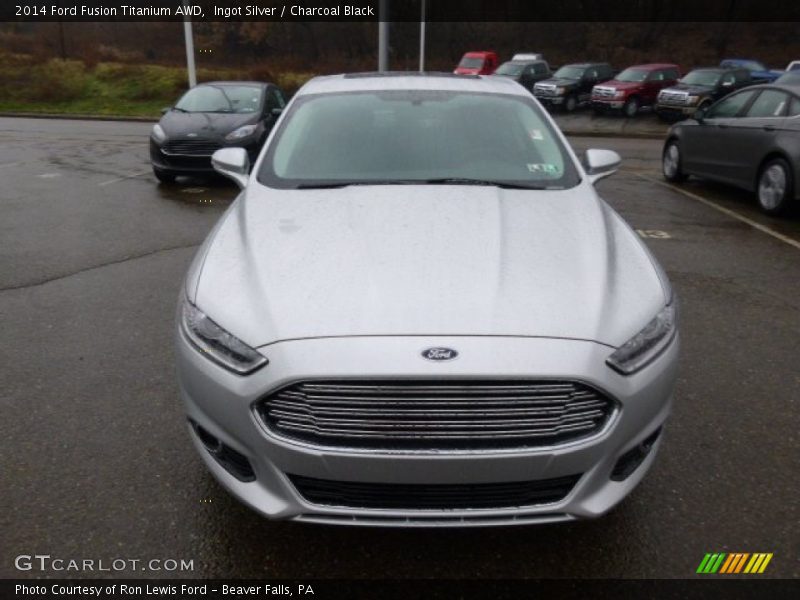 Ingot Silver / Charcoal Black 2014 Ford Fusion Titanium AWD