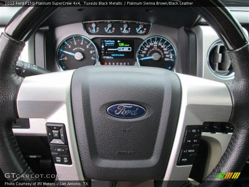 Tuxedo Black Metallic / Platinum Sienna Brown/Black Leather 2012 Ford F150 Platinum SuperCrew 4x4