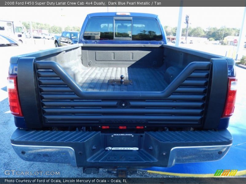 Dark Blue Pearl Metallic / Tan 2008 Ford F450 Super Duty Lariat Crew Cab 4x4 Dually