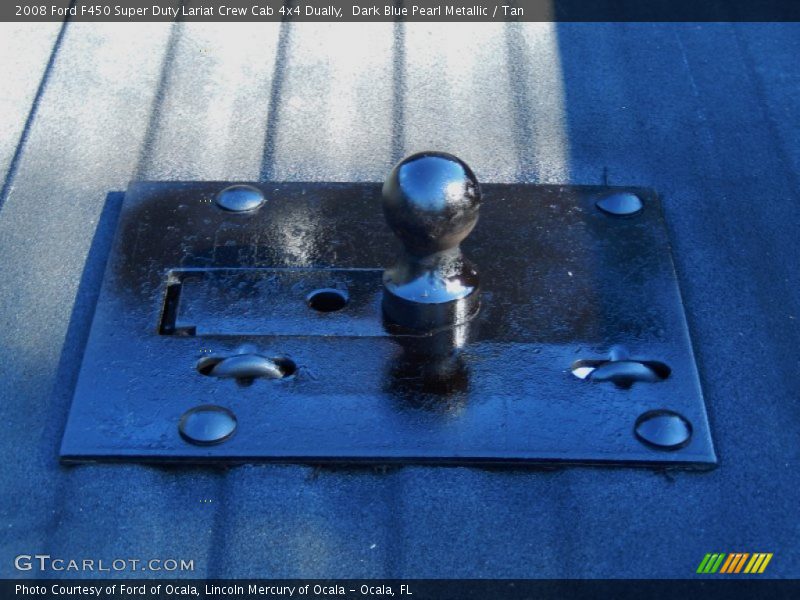 Dark Blue Pearl Metallic / Tan 2008 Ford F450 Super Duty Lariat Crew Cab 4x4 Dually