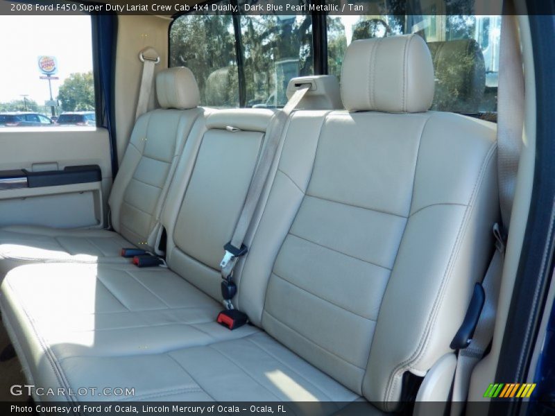 Dark Blue Pearl Metallic / Tan 2008 Ford F450 Super Duty Lariat Crew Cab 4x4 Dually
