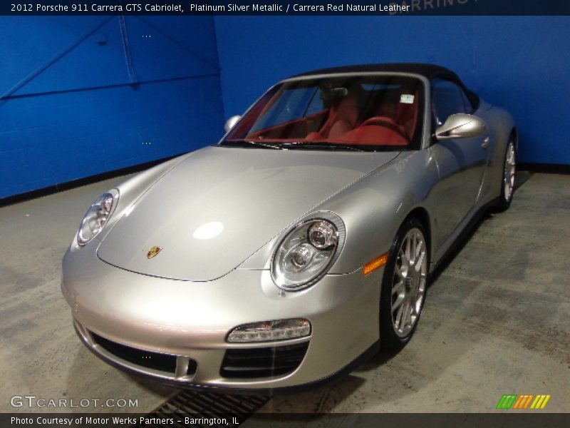 Platinum Silver Metallic / Carrera Red Natural Leather 2012 Porsche 911 Carrera GTS Cabriolet