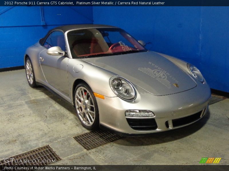 Platinum Silver Metallic / Carrera Red Natural Leather 2012 Porsche 911 Carrera GTS Cabriolet