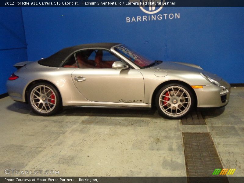 Platinum Silver Metallic / Carrera Red Natural Leather 2012 Porsche 911 Carrera GTS Cabriolet