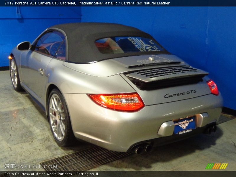 Platinum Silver Metallic / Carrera Red Natural Leather 2012 Porsche 911 Carrera GTS Cabriolet