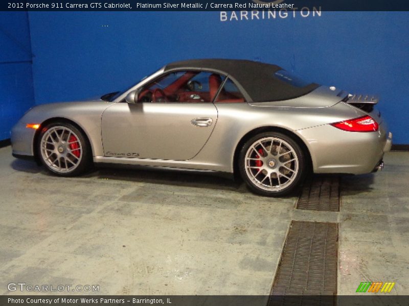 Platinum Silver Metallic / Carrera Red Natural Leather 2012 Porsche 911 Carrera GTS Cabriolet