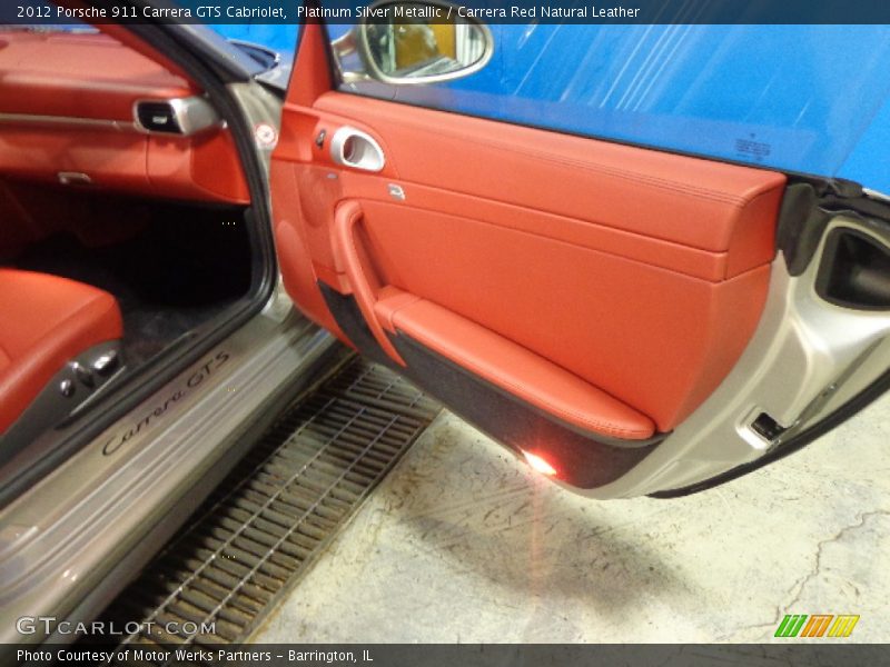 Platinum Silver Metallic / Carrera Red Natural Leather 2012 Porsche 911 Carrera GTS Cabriolet