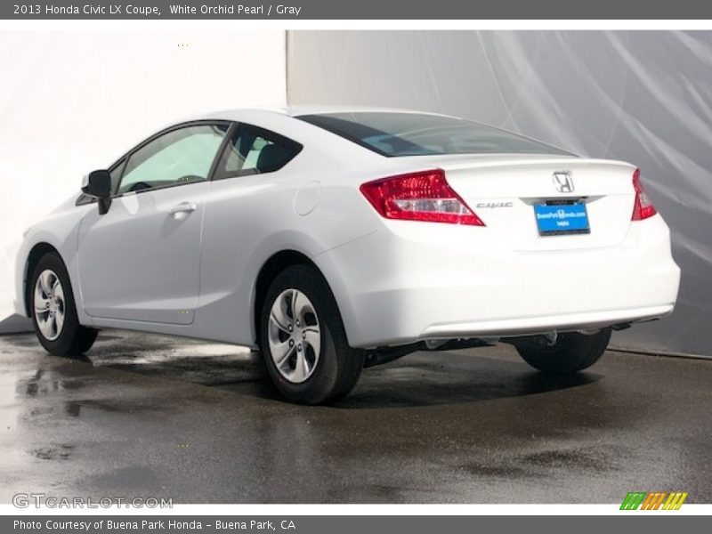 White Orchid Pearl / Gray 2013 Honda Civic LX Coupe