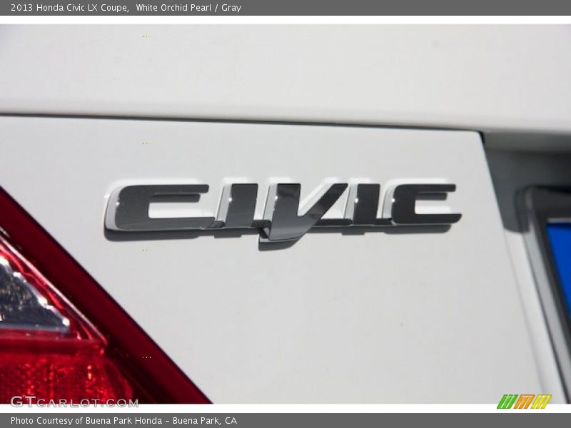 White Orchid Pearl / Gray 2013 Honda Civic LX Coupe