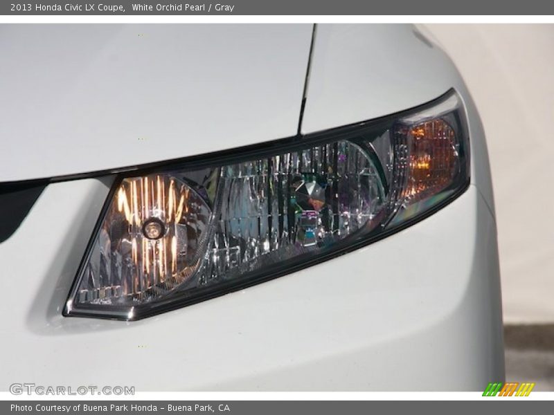 White Orchid Pearl / Gray 2013 Honda Civic LX Coupe