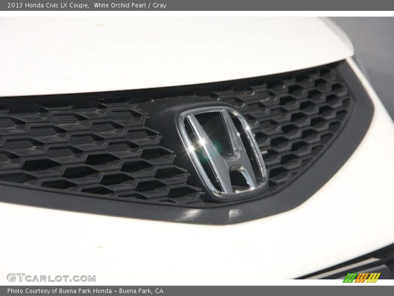 White Orchid Pearl / Gray 2013 Honda Civic LX Coupe