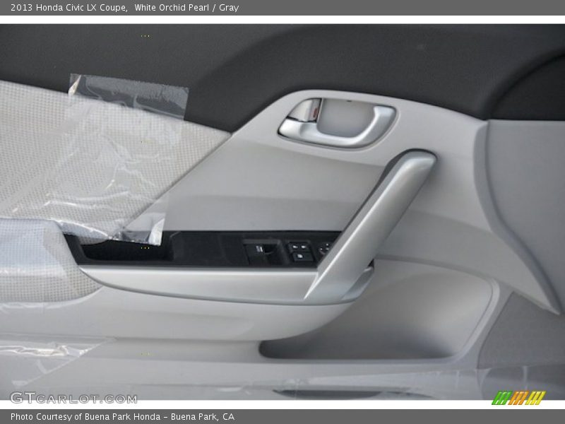 White Orchid Pearl / Gray 2013 Honda Civic LX Coupe