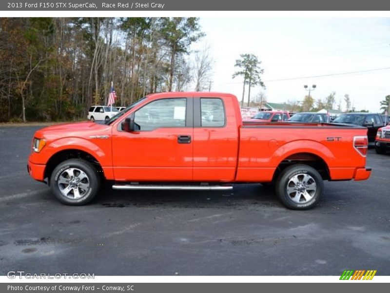 Race Red / Steel Gray 2013 Ford F150 STX SuperCab