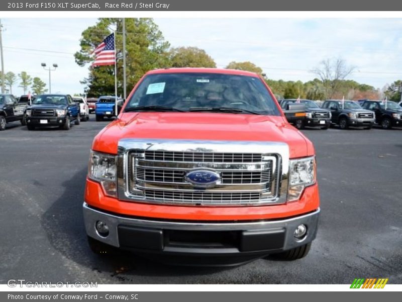 Race Red / Steel Gray 2013 Ford F150 XLT SuperCab