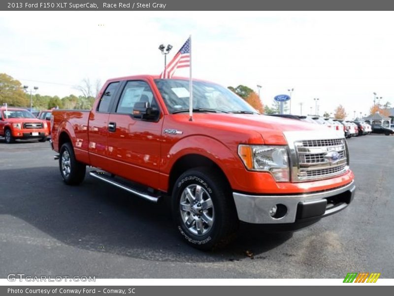 Race Red / Steel Gray 2013 Ford F150 XLT SuperCab