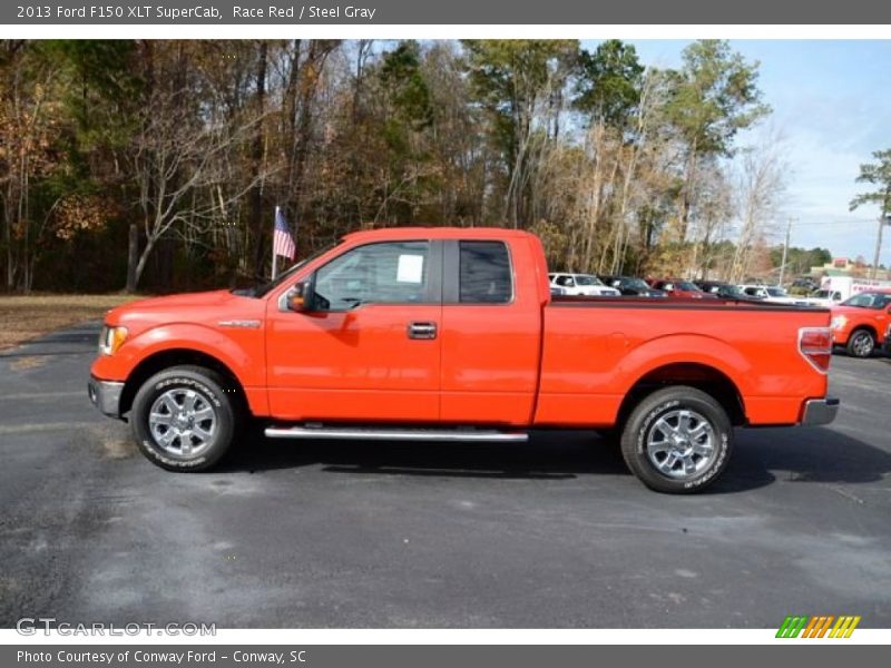Race Red / Steel Gray 2013 Ford F150 XLT SuperCab
