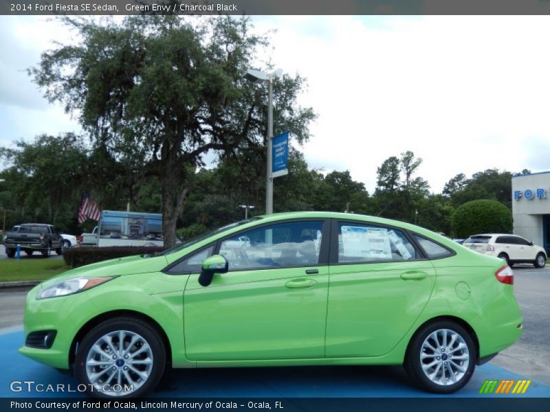 Green Envy / Charcoal Black 2014 Ford Fiesta SE Sedan
