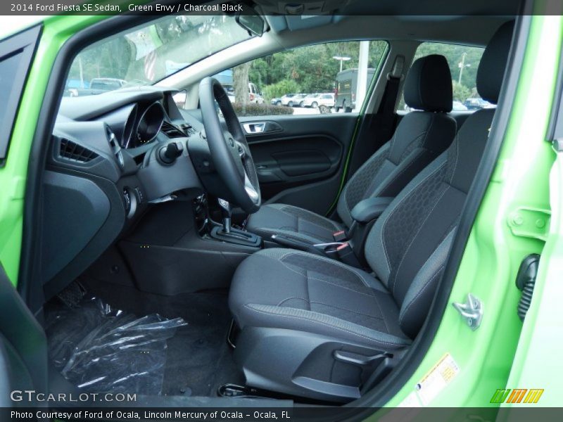 Green Envy / Charcoal Black 2014 Ford Fiesta SE Sedan