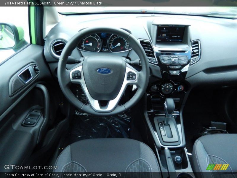 Green Envy / Charcoal Black 2014 Ford Fiesta SE Sedan