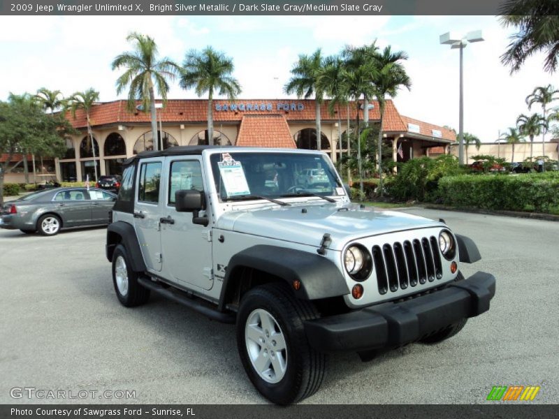 Bright Silver Metallic / Dark Slate Gray/Medium Slate Gray 2009 Jeep Wrangler Unlimited X
