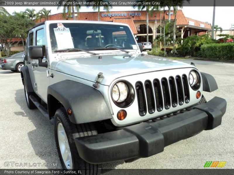 Bright Silver Metallic / Dark Slate Gray/Medium Slate Gray 2009 Jeep Wrangler Unlimited X