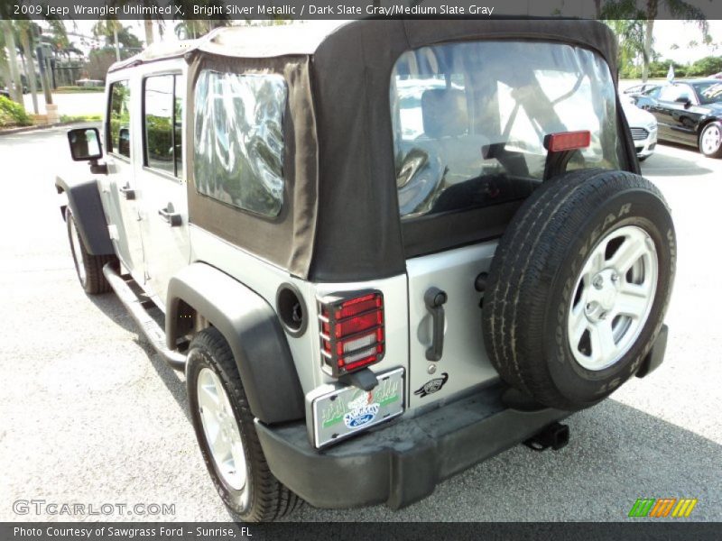 Bright Silver Metallic / Dark Slate Gray/Medium Slate Gray 2009 Jeep Wrangler Unlimited X