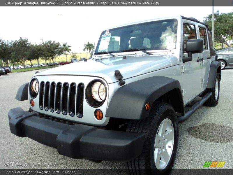 Bright Silver Metallic / Dark Slate Gray/Medium Slate Gray 2009 Jeep Wrangler Unlimited X