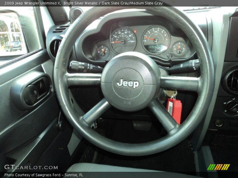 Bright Silver Metallic / Dark Slate Gray/Medium Slate Gray 2009 Jeep Wrangler Unlimited X