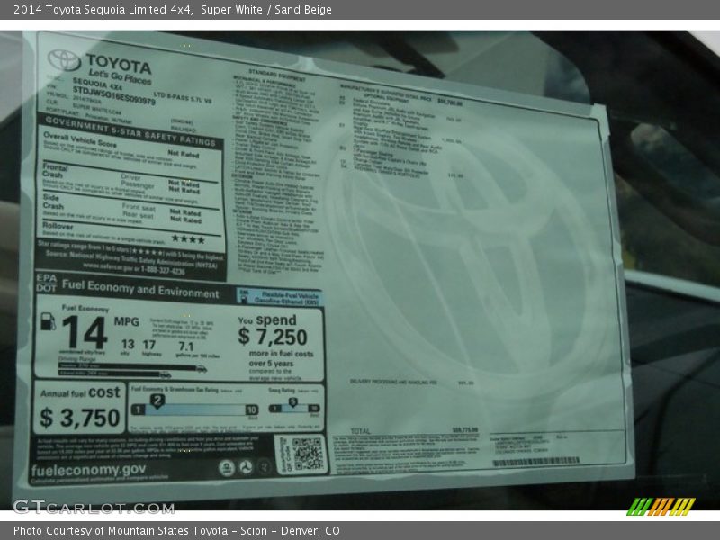 Super White / Sand Beige 2014 Toyota Sequoia Limited 4x4