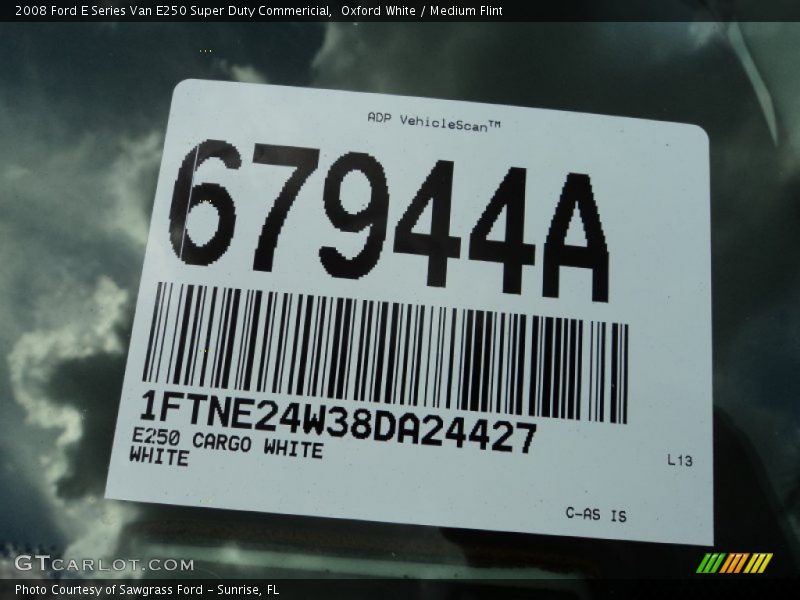 Oxford White / Medium Flint 2008 Ford E Series Van E250 Super Duty Commericial