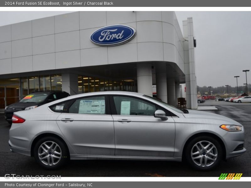 Ingot Silver / Charcoal Black 2014 Ford Fusion SE EcoBoost
