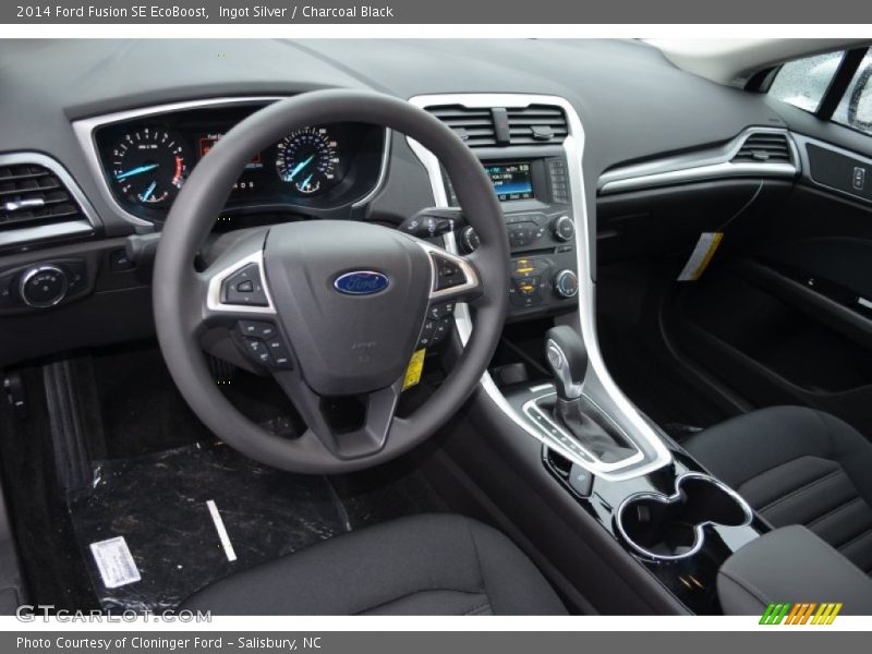 Ingot Silver / Charcoal Black 2014 Ford Fusion SE EcoBoost