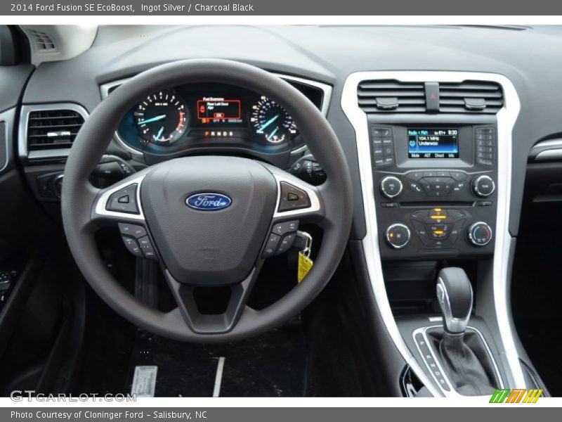 Ingot Silver / Charcoal Black 2014 Ford Fusion SE EcoBoost