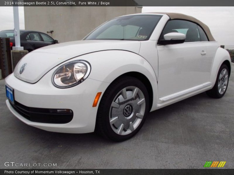 Pure White / Beige 2014 Volkswagen Beetle 2.5L Convertible