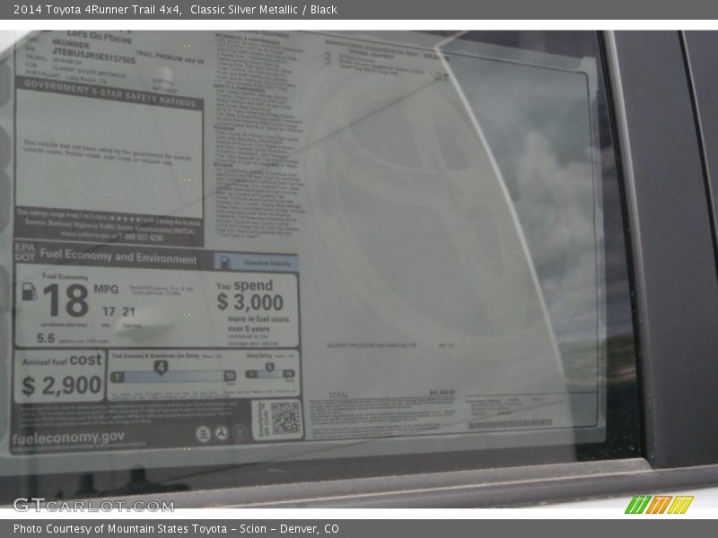 Classic Silver Metallic / Black 2014 Toyota 4Runner Trail 4x4