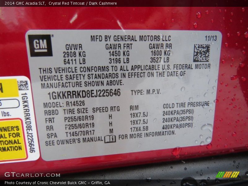 Crystal Red Tintcoat / Dark Cashmere 2014 GMC Acadia SLT
