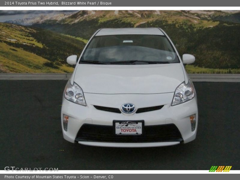 Blizzard White Pearl / Bisque 2014 Toyota Prius Two Hybrid