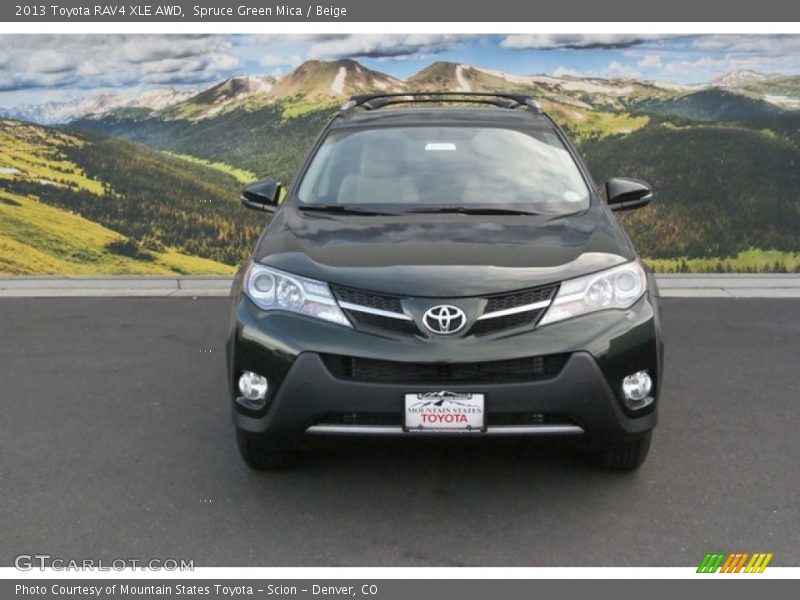 Spruce Green Mica / Beige 2013 Toyota RAV4 XLE AWD