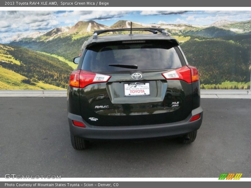 Spruce Green Mica / Beige 2013 Toyota RAV4 XLE AWD