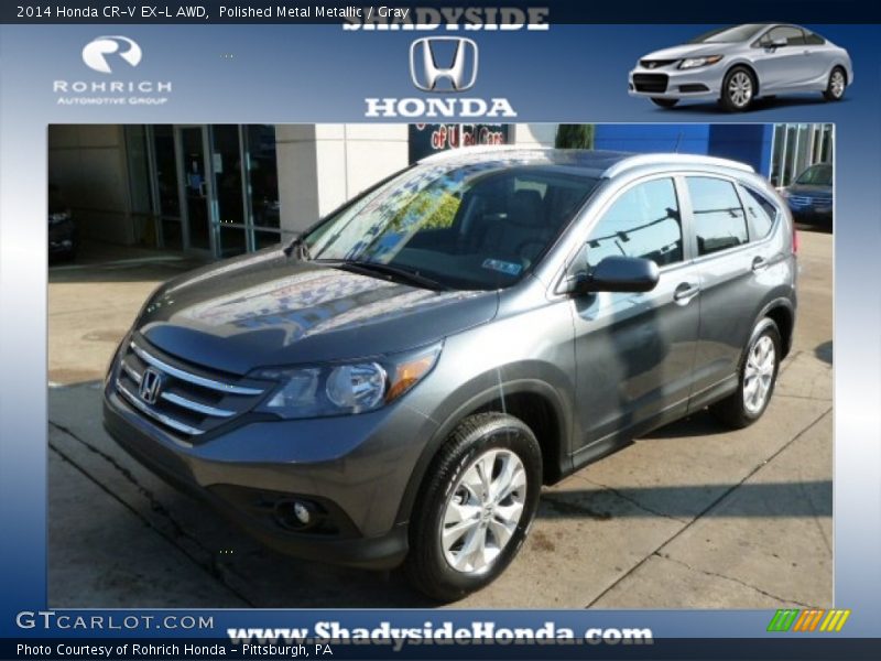 Polished Metal Metallic / Gray 2014 Honda CR-V EX-L AWD
