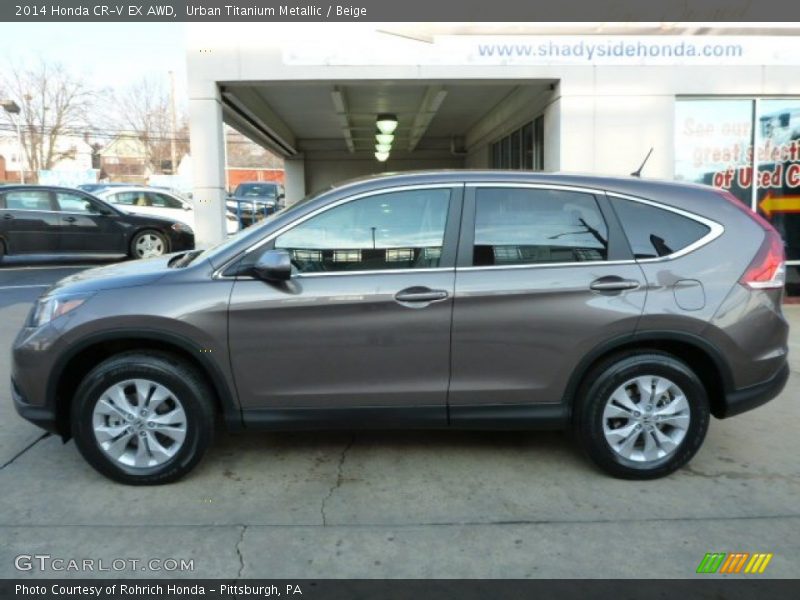 Urban Titanium Metallic / Beige 2014 Honda CR-V EX AWD