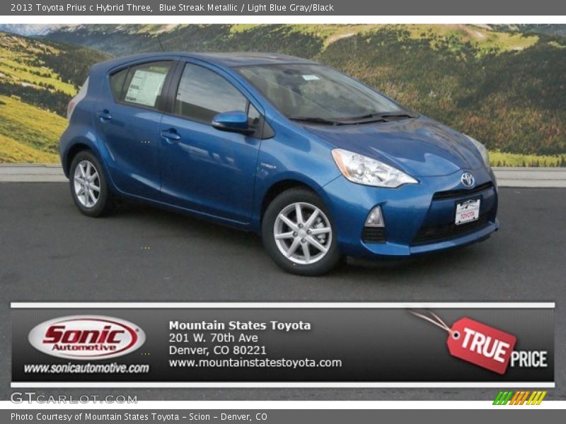 Blue Streak Metallic / Light Blue Gray/Black 2013 Toyota Prius c Hybrid Three