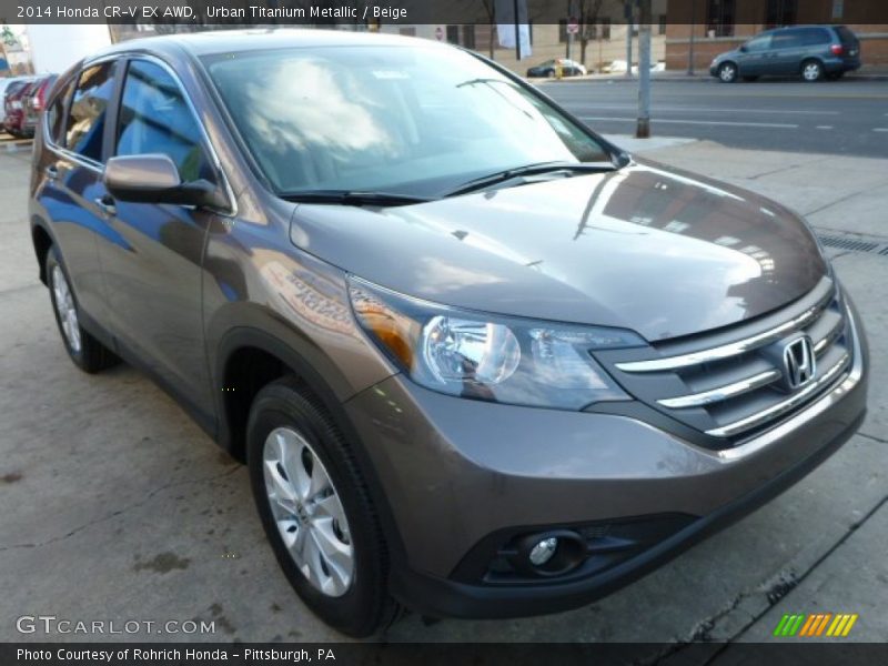 Urban Titanium Metallic / Beige 2014 Honda CR-V EX AWD