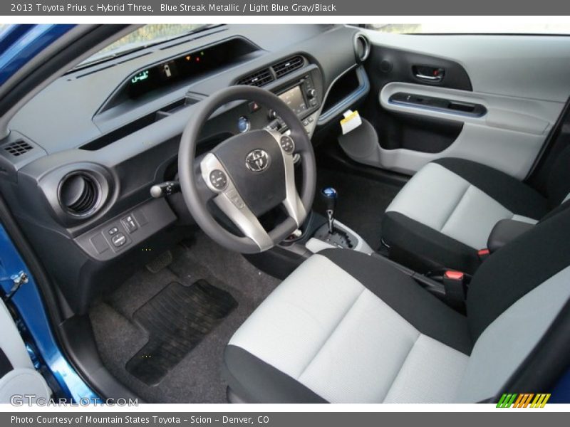 Blue Streak Metallic / Light Blue Gray/Black 2013 Toyota Prius c Hybrid Three