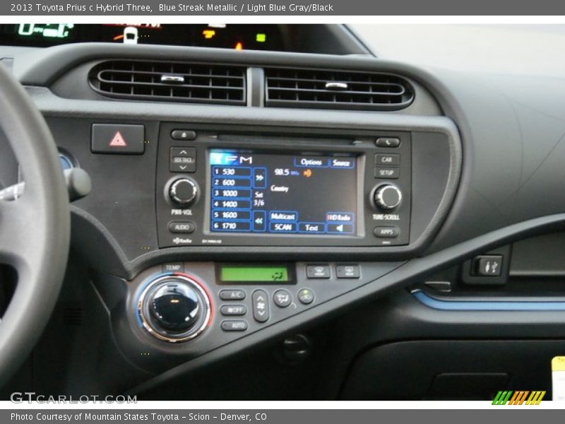 Blue Streak Metallic / Light Blue Gray/Black 2013 Toyota Prius c Hybrid Three