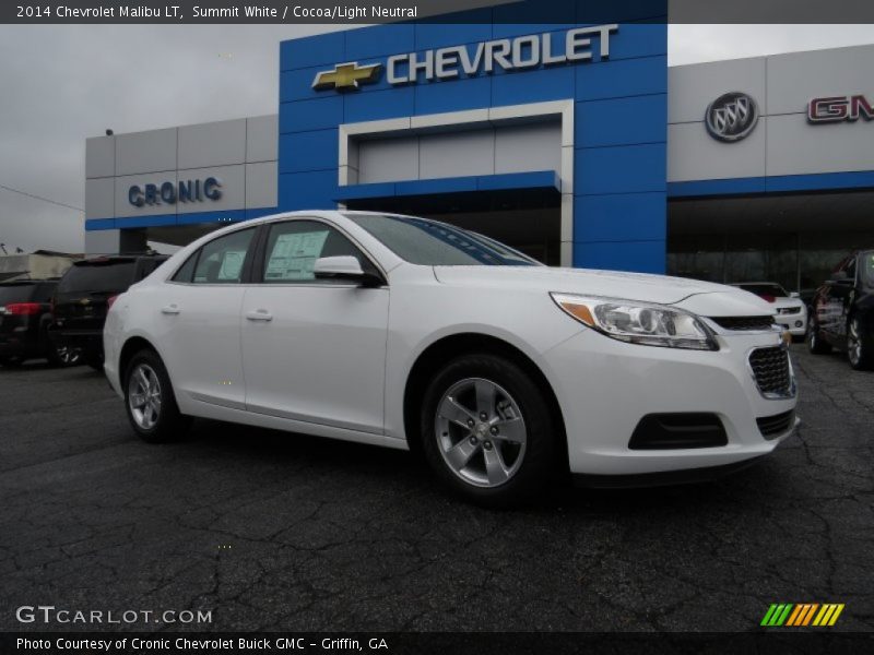 Summit White / Cocoa/Light Neutral 2014 Chevrolet Malibu LT